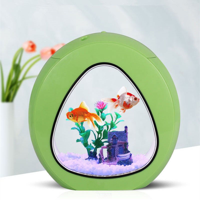Desktop fish tank aquarium (L, Green)