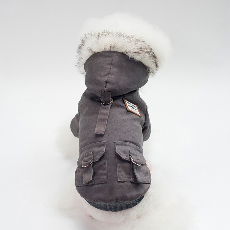 Cap dog coat (M, Grey)