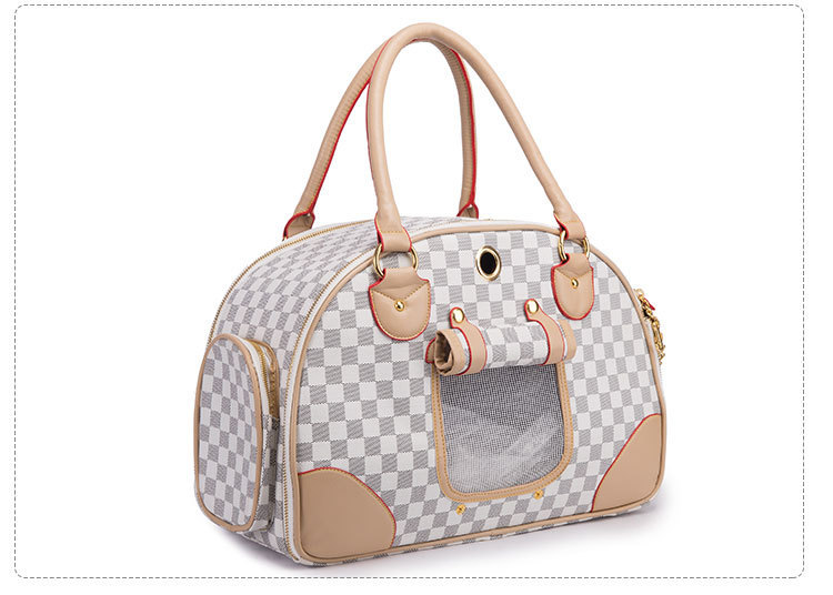 Outing Travel Bag Anti-squeeze Pet Bag Wholesale Dog Bag Cat Bag Small Dog (L, White)