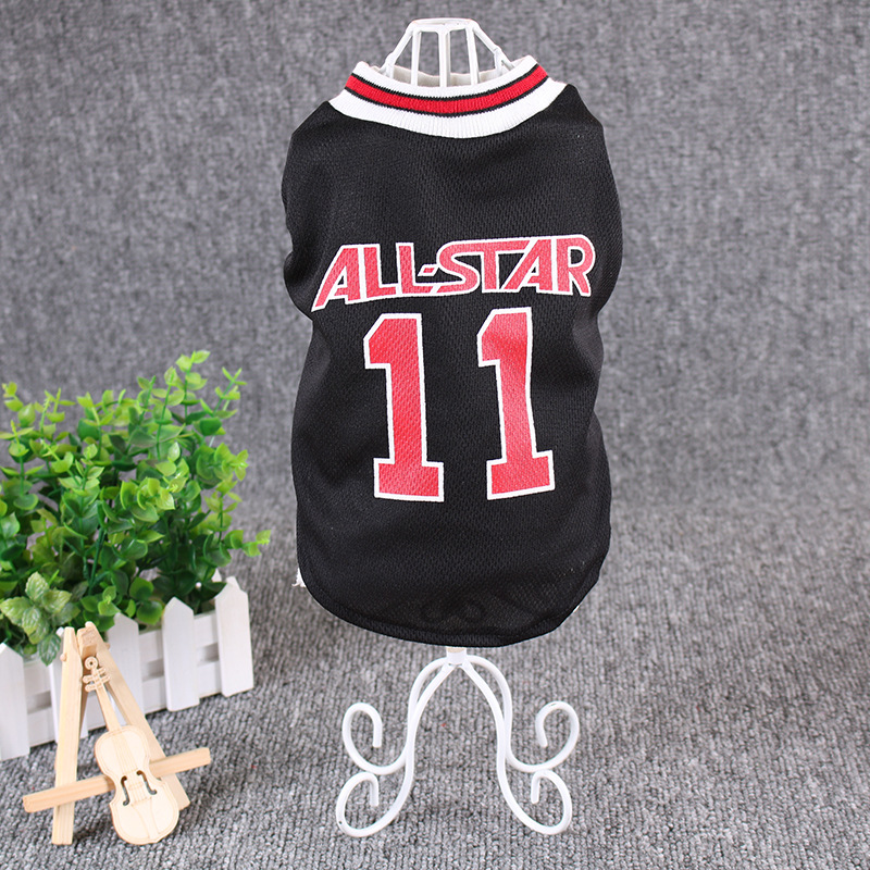Hot World Cup Ball Spring And Summer Dog Vest Pet Supplies (M, Black)