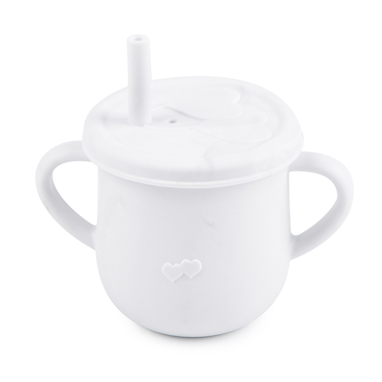 Children's Silicone Straw Drinking Cups Leakproof Baby Learning Drinking Cups Baby Training Straws Cups (1)