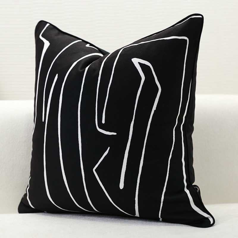 Nordic Style Pillow Cushion Sofa Cushion (45x45 [cm], Black)