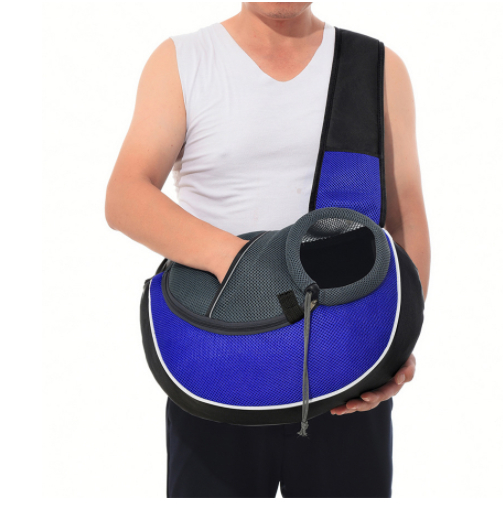 Carrying Pets Bag Women Outdoor Portable Crossbody Bag For Dogs Cats Pet Products (M, Blue)
