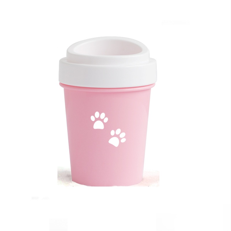 Pet Dog Foot Care Cleaning Products Silicone (M, Pink)