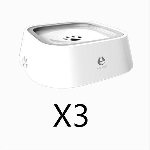 1.5L Cat Dog Water Bowl Carried Floating Bowl Anti-Overflow Slow Water Feeder Dispenser Pet Fountain ABS&PP Dog Supplies (3 [pcs] White)