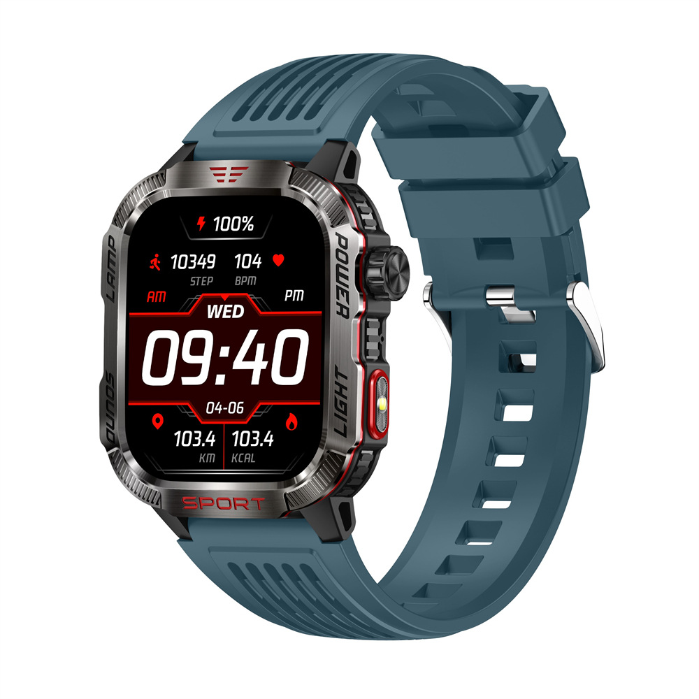 HT29 Smart Watch Bluetooth Calling Heart Rate Blood Pressure Health Monitoring (Blue)