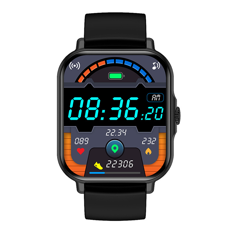 Bluetooth-compatible Calling Smart Watch Message Reminder Sports Heart Rate Sleep Monitoring (Black)