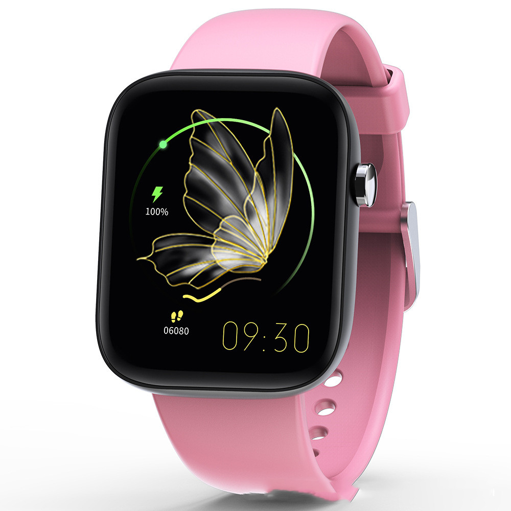 Ultra-thin HD Large Screen Waterproof Heart Rate Sleep Detection Smart Watch (Pink)