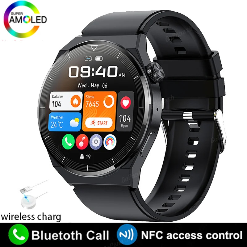 Fashion HD Large Round Screen Heart Rate GT3 Pro Multi-function Sport Smart Watch (Black)