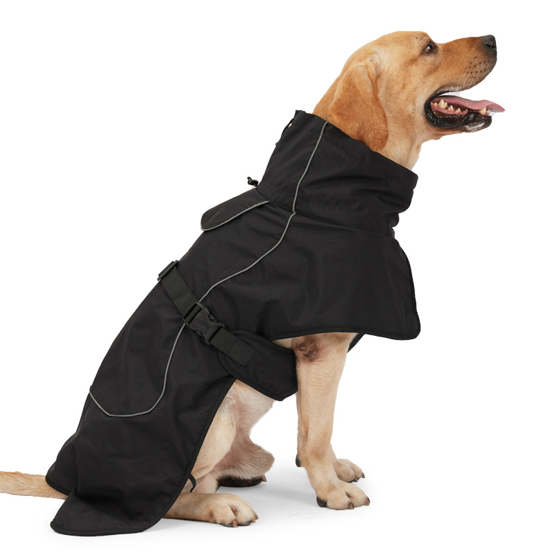 Medium And Large Dogs Handsome Winter Warm Clothing Snowproof Pet Supplies (M, Black)