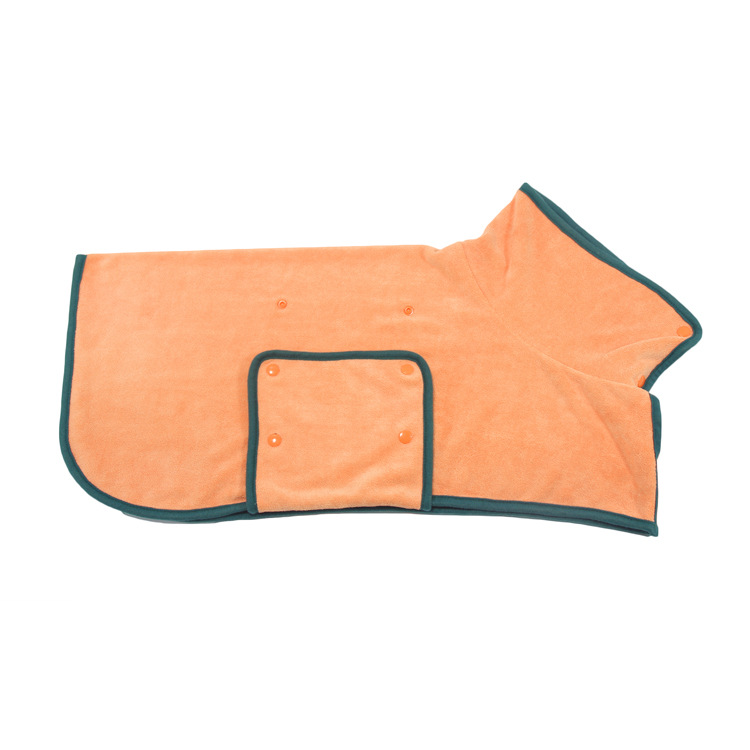 Absorbent Pet Bathrobe With Waist-wrapped Microfiber (M, Orange)