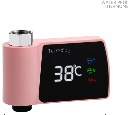 Plastic Visual Shower Faucet No Power Consumption Water Thermometer Bath (Pink)