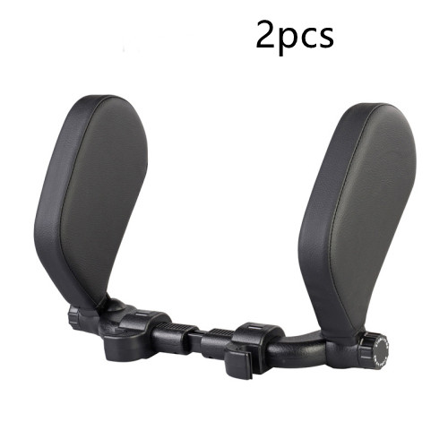 Car headrest pillow Sleep Adjustable Side Car Soft Travel Seat Headrest Auto Leather Support Neck Pillow Cushion car accessories (2 [pcs] Black)