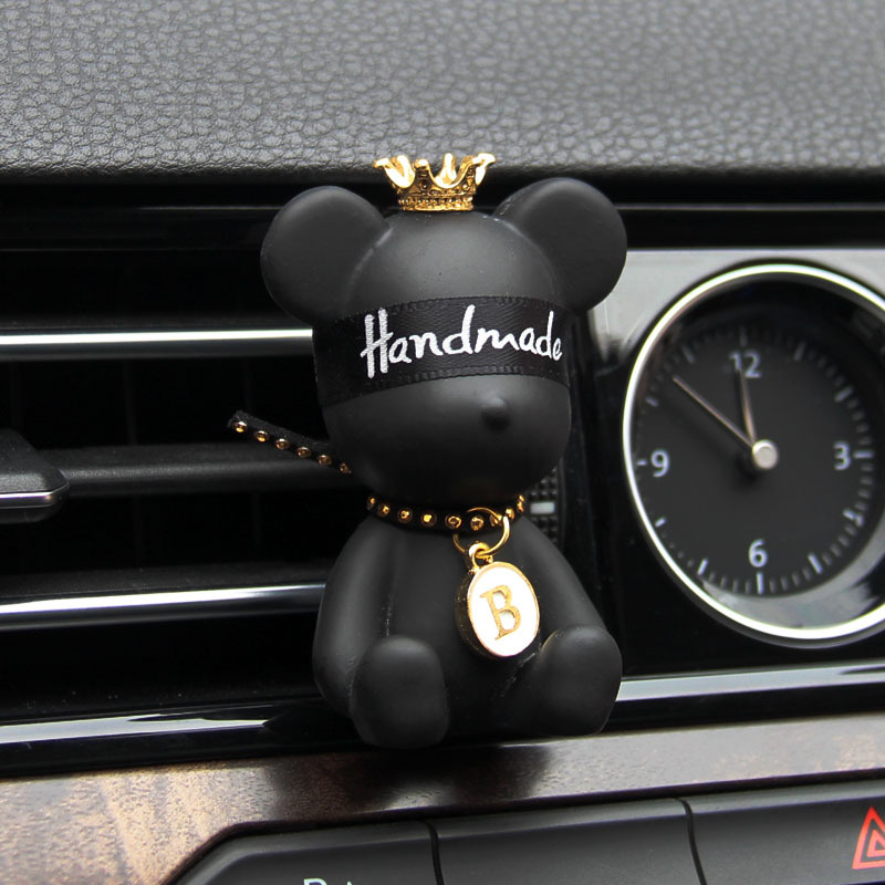 Car Mounted Perfume Accessories Air Conditioner Air Outlet Perfume Accessories (Black Blinded Bear)
