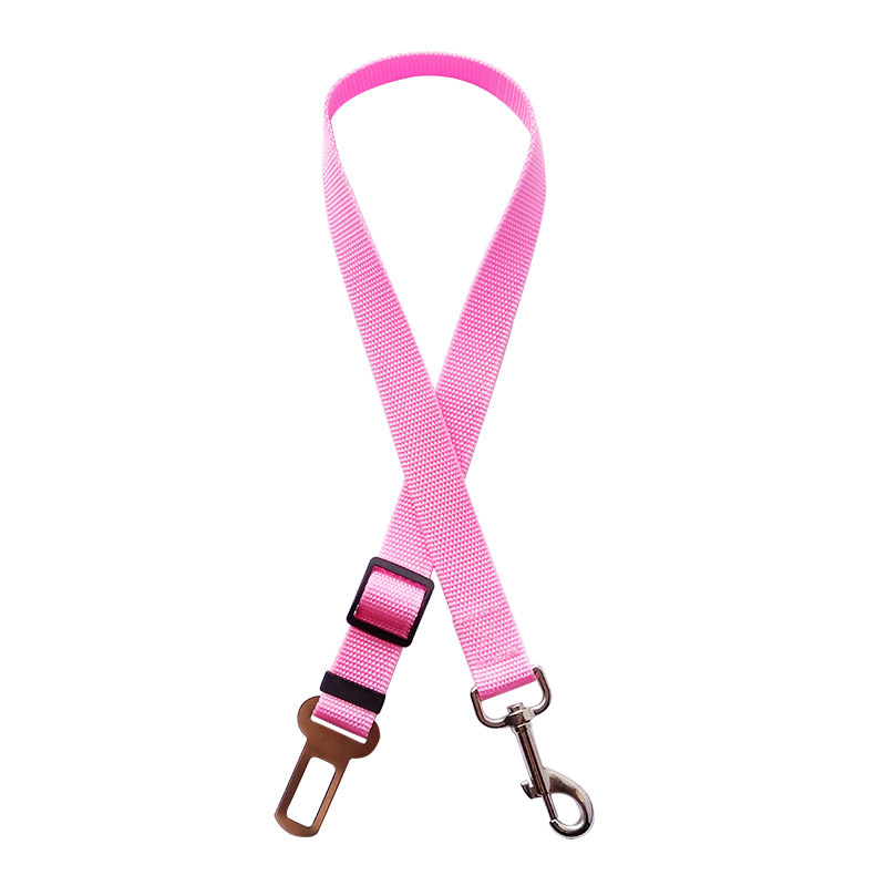 Adjustable Pet Cat Dog Car Seat Belt Pet Seat Vehicle Dog Harness Lead Clip Safety Lever Traction Dog Collars Dogs Accessoires Pets Products (Pink)