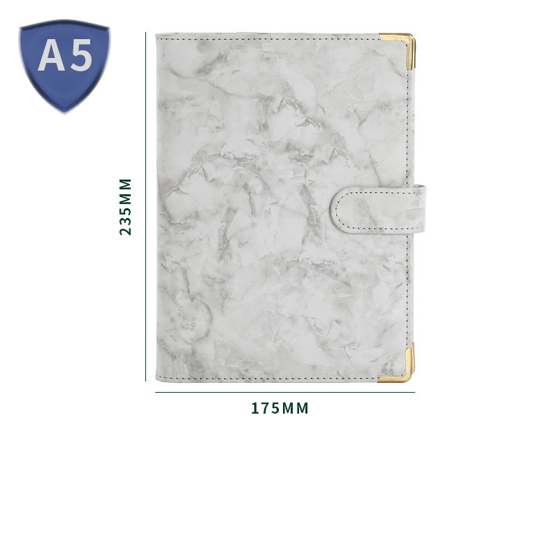 Removable Notepad With Marble Pattern (A5 Marble Grey)