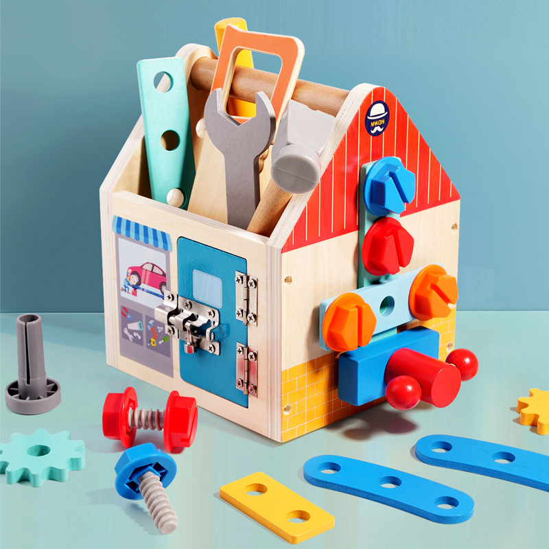 Children's Wooden Hand-held Repair Toolbox Puzzle Toy