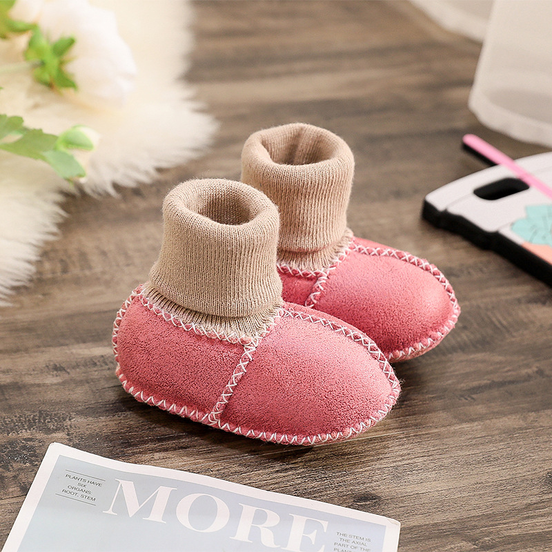 Baby Shoes Toddler Shoes Baby Shoes Sheepskin Leather Shoes (25, Pink)