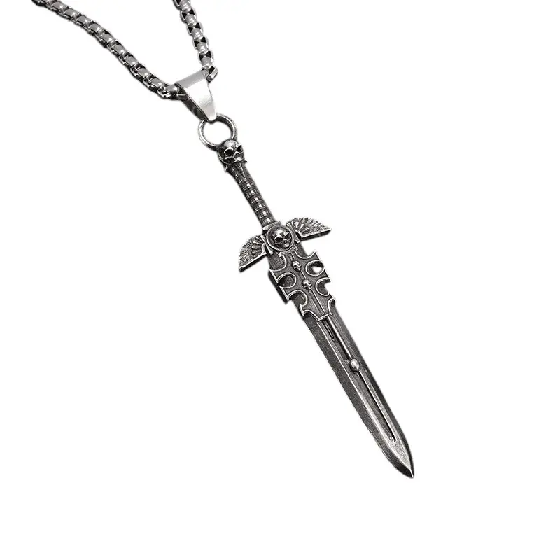 Punk-Style Sword Pendant Necklace