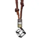 Double-Ring Cowhide Leather Necklace