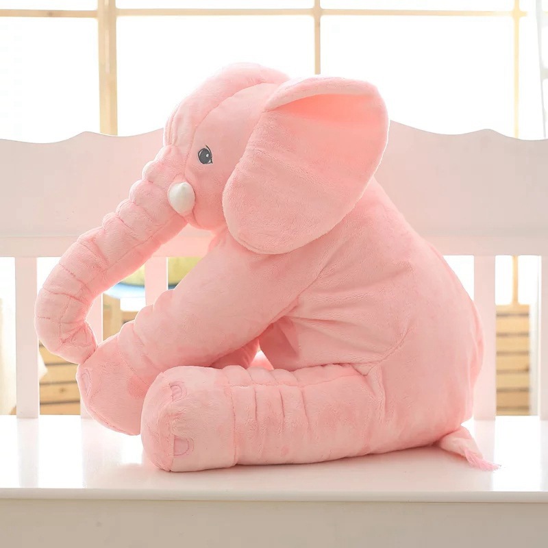 وسادة لعبة مريحة للأطفال على شكل فيل مع غطاء جلدي (40 [cm], Pink)