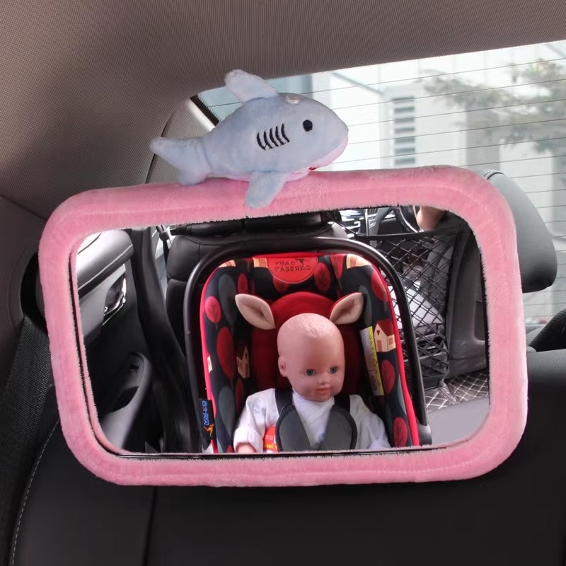 Car Mounted Child Safety Seat Basket Baby Reflector (Blue Shark)