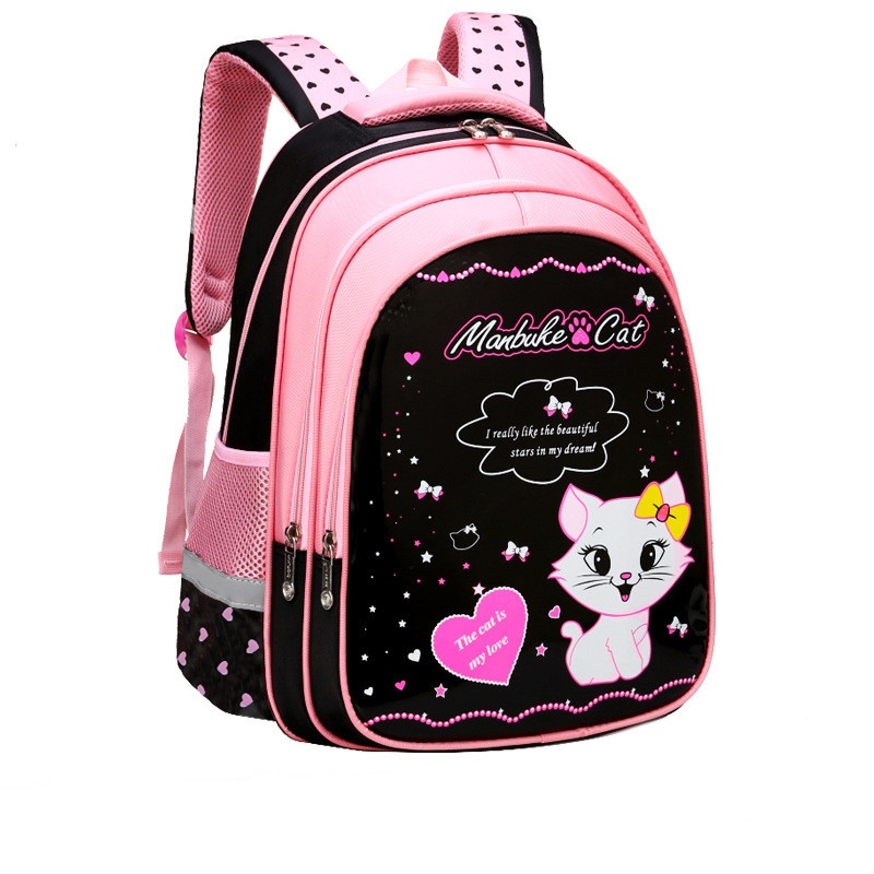 Kids School Cute Cat Print Backpack (Large School Bag)