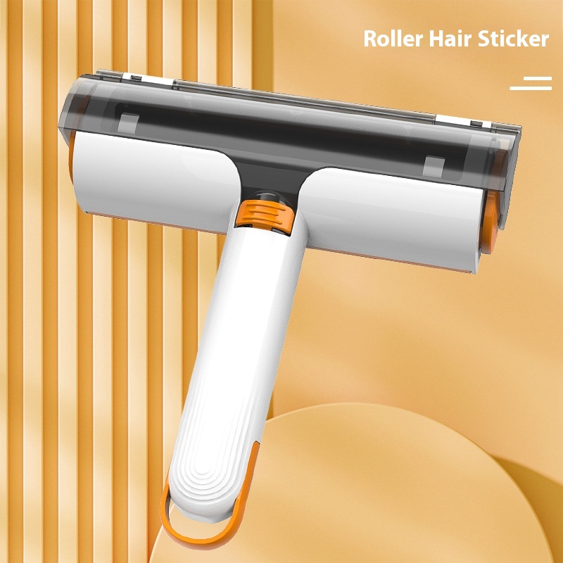 2 In 1 Pet Hair Removal Roller Multifunctional Portable Washable Hair Removal Brush Pet Supplies (White Orange)