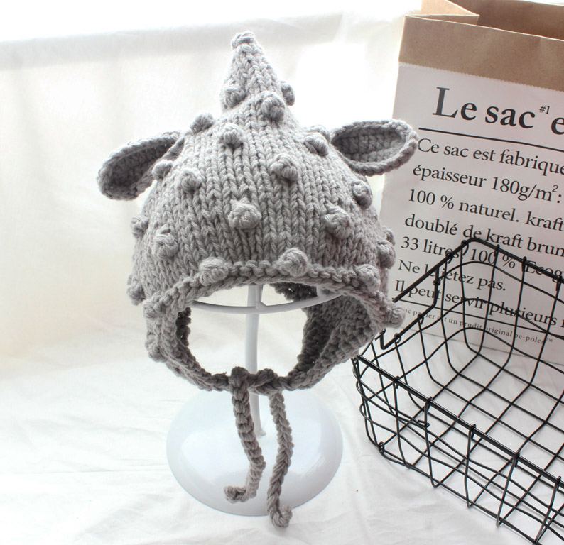 Hand Knitted Balls Boys And Girls Baby Cartoon Ears (Grey)