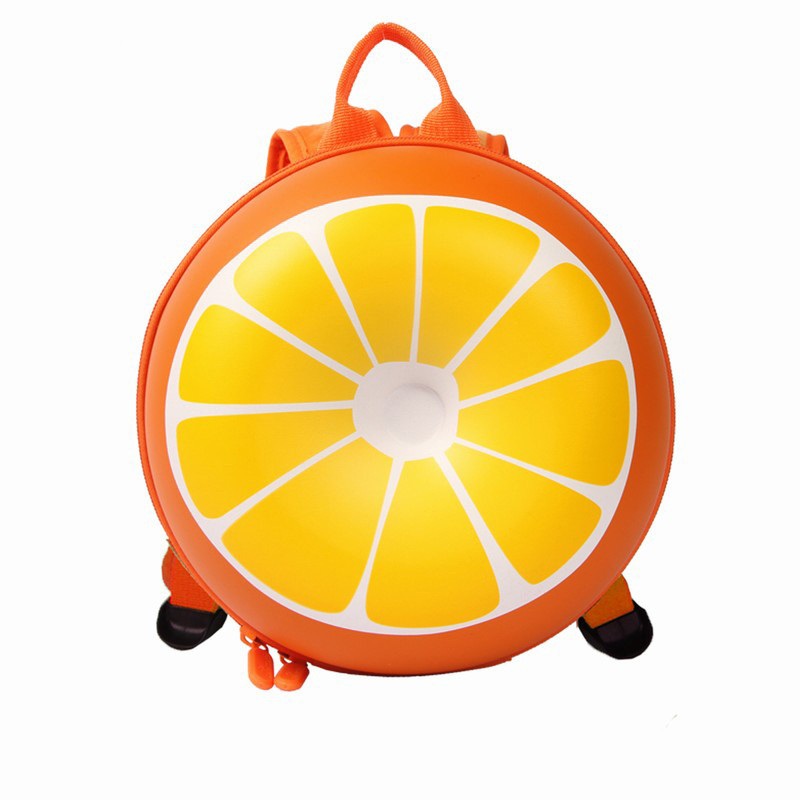 حقيبة ظهر للأطفال على شكل فواكه مزودة بنظام ضد الضياع (Orange)