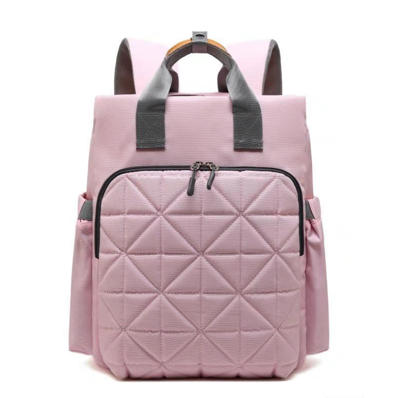 New shoulder Mummy bag multi-function large capacity maternal and child package Korean fashion waterproof processing custom mother bag (Pink)