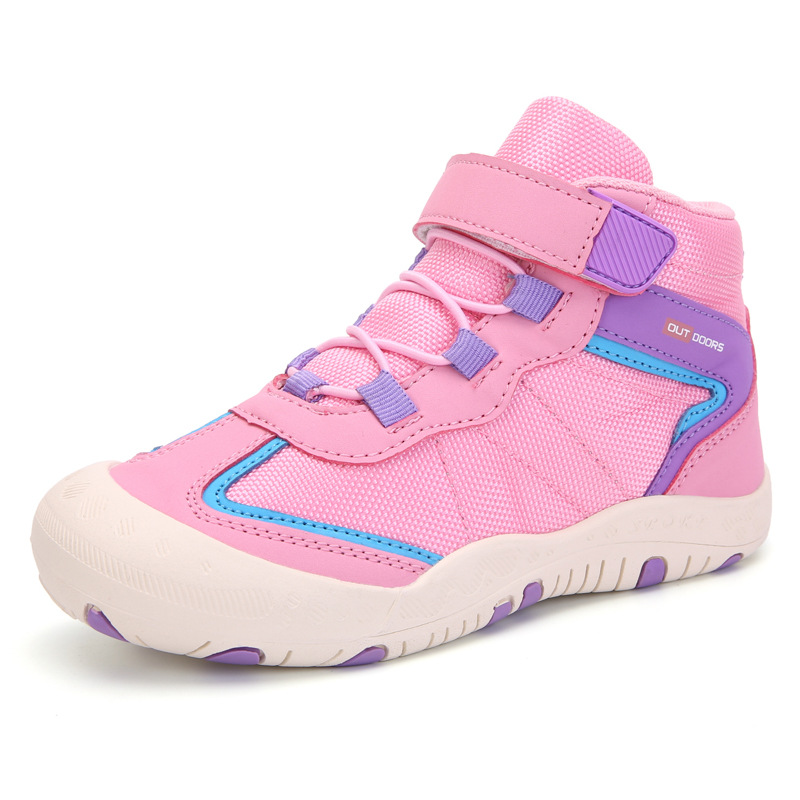 New Fashion High Top Outdoor Children Cotton Casual Shoes (26, Pink)