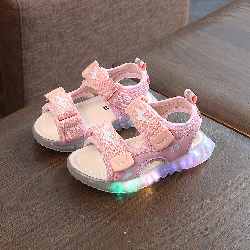 Summer New Boys Sandals Children Beach Shoes (26, Pink)