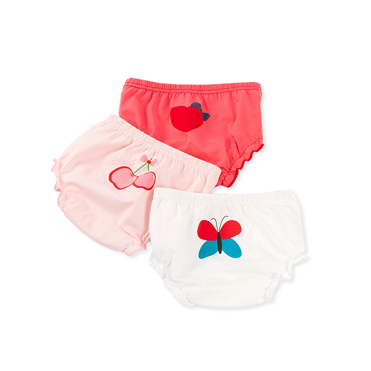 Cotton Kids’ Underwear with Cartoon Prints (100 [cm], Butterfly Group3 [pcs])