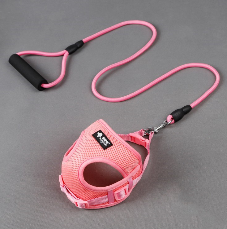 Dog leash dog leash dog collar (Pink)