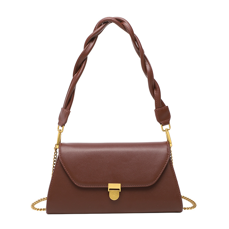 A trendy women's baguette bag that combines the beauty of practical and elegant design (Brown)