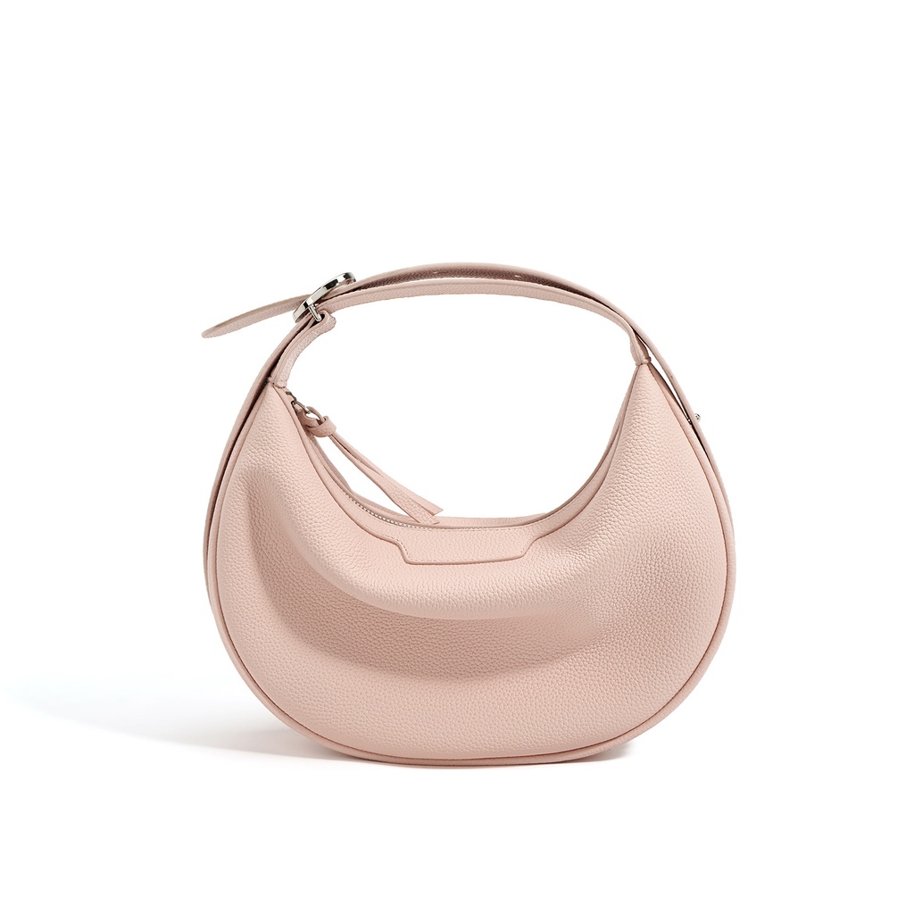 Elegant Women's Cowhide Leather Crossbody Bag (Pink)