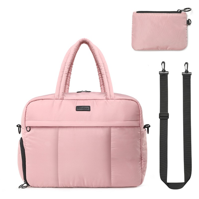 A spacious and versatile portable tote bag with a durable and stylish design, perfect for travel and daily use (Pink)