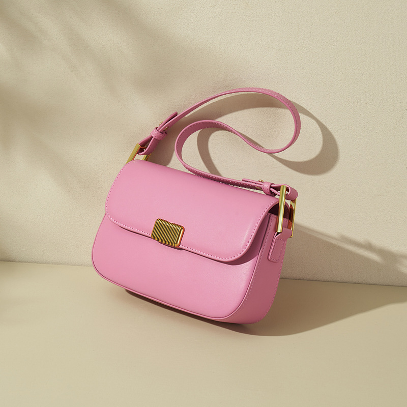 Elegant Women's Genuine Leather Shoulder & Crossbody Bag – Refined Design with Premium Craftsmanship (Pink)