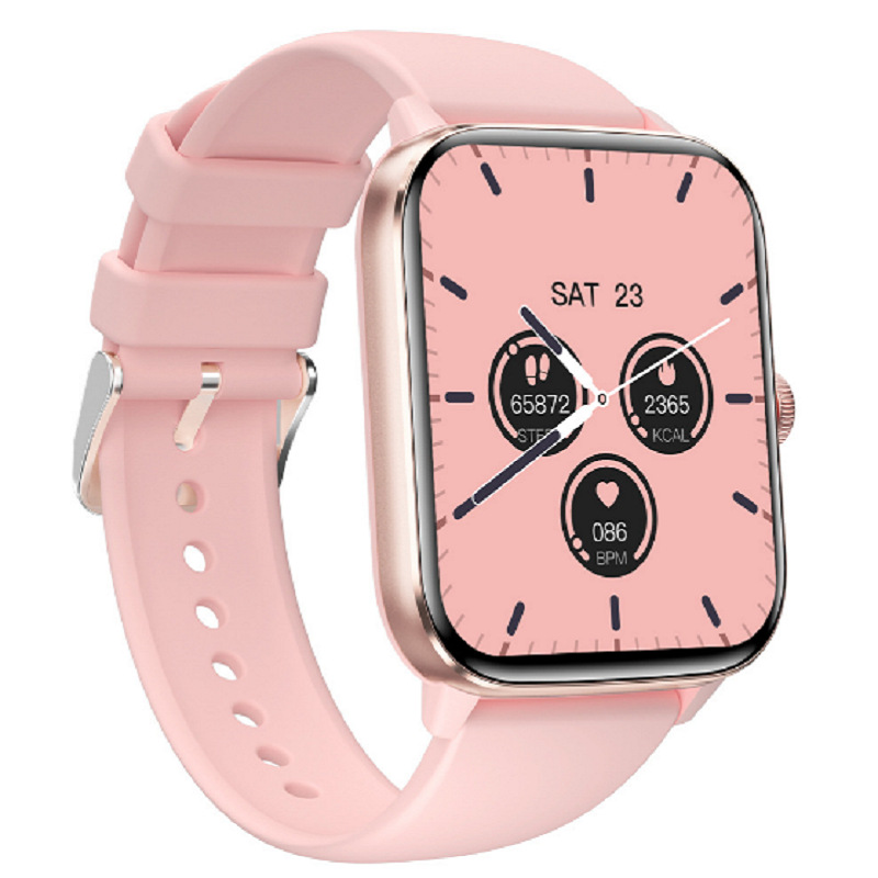 Smartwatch with 19-inch Screen, Waterproof with Body Temperature Monitoring Feature (Pink)