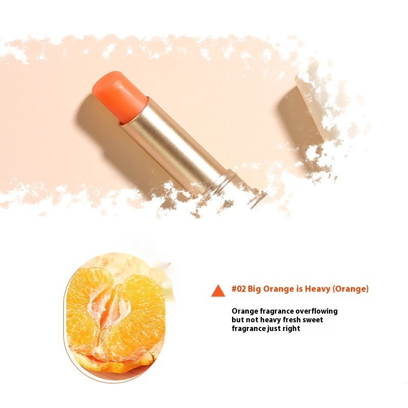 Moisturizing lipstick, resistant to dryness and peeling, reduces lip lines, and provides a natural color-changing effect based on skin temperature (Orange)