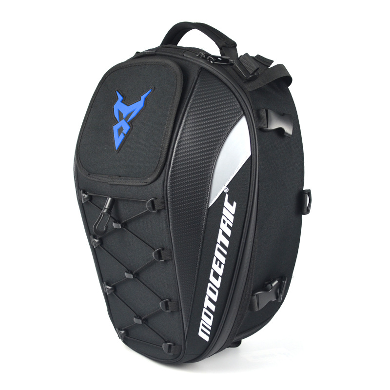High-quality, large-capacity storage bag for motorcycle riders, weather-resistant  (Blue)