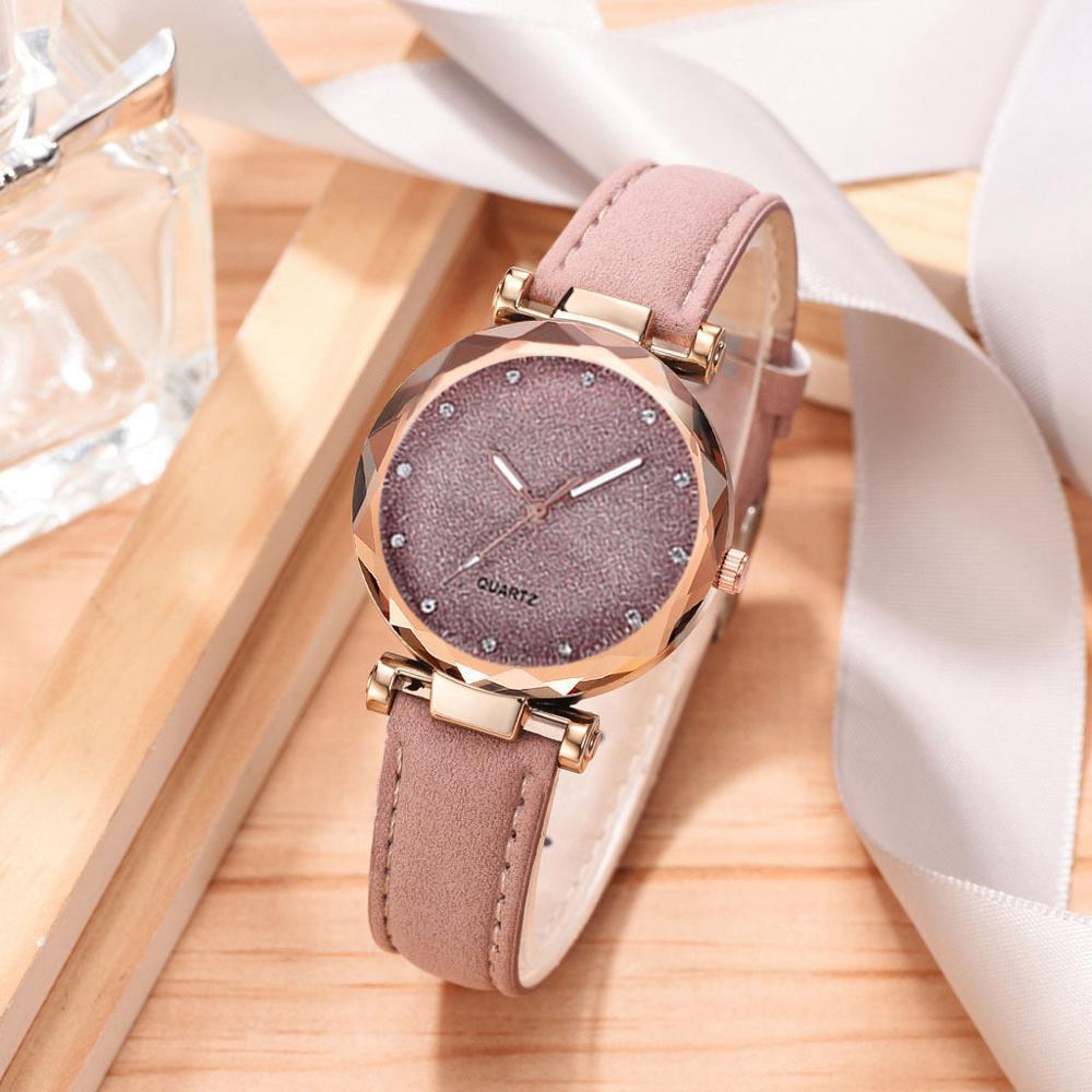 Elegant and Modern Women's Starry Design Watch (Pink)
