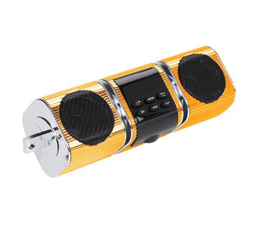 Motorcycle Handlebar Audio System with Bluetooth (Golden Square Style)