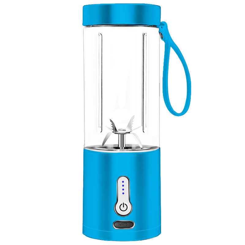 New Portable Blender Hand Operated Juice Extractor Portable Fruit Cooking Kitchen Supplies (Blue)
