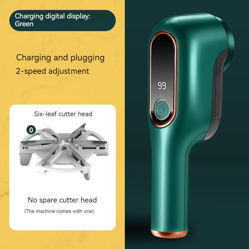 Rechargeable Lint and Hair Ball Remover with a Practical and Flexible Design (Dark Green, 1 [pcs])