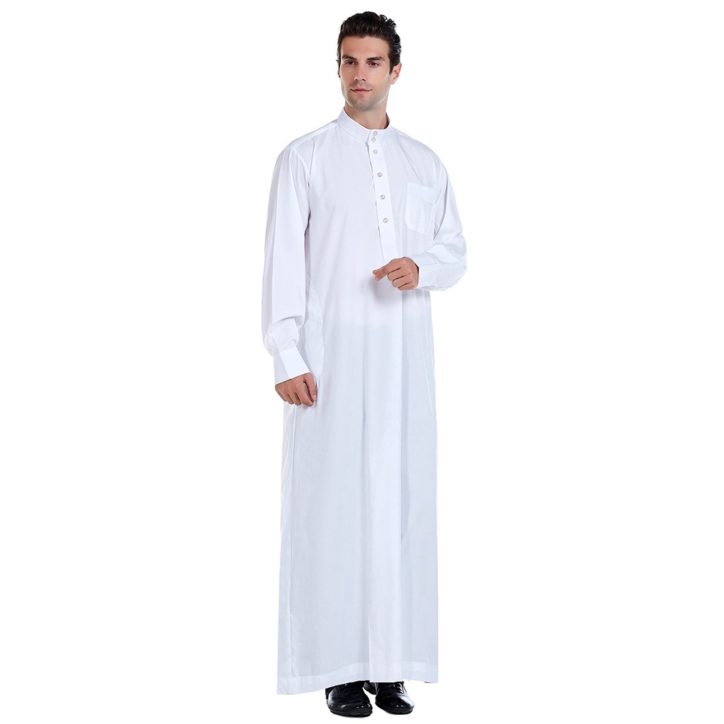 عباءة رجالية عربية شرق أوسطية (M, White)