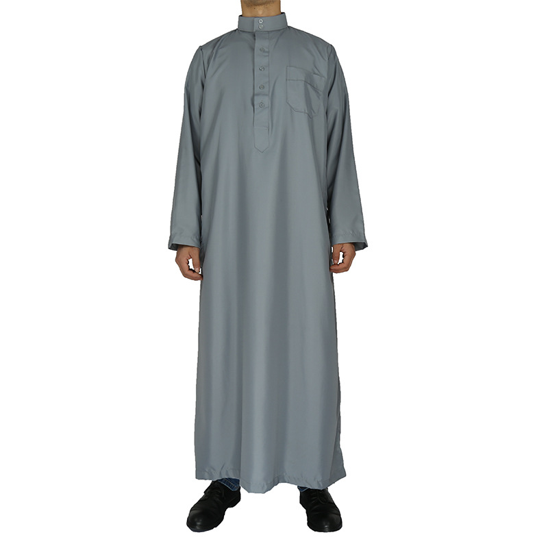 Islamic Men'S Clothing Arab Men'S Robe Ramadan Worship Robe (52, Grey)