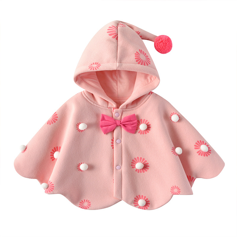 Children Shawl Cute Princess Fan Hooded Baby Quilt (100 [cm], Pink)