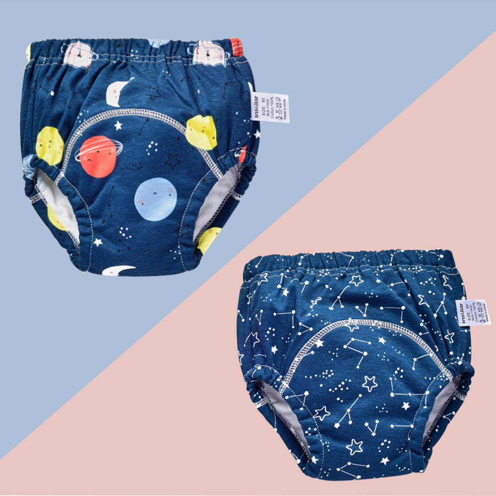 Cotton and Gauze Training Pants for Kids (110, Space)